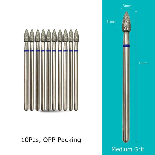 HYTOOS Cone Diamond Cuticle Bit Manicure Drills Nails Accessories