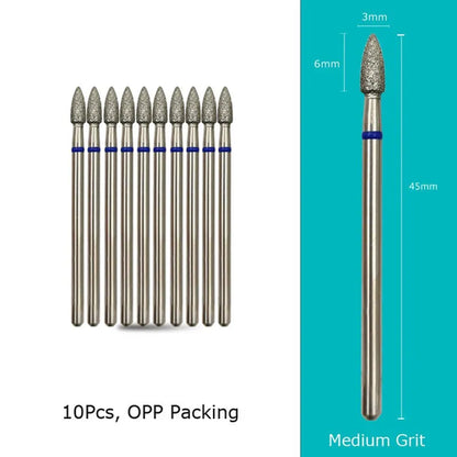 HYTOOS Cone Diamond Cuticle Bit Manicure Drills Nails Accessories