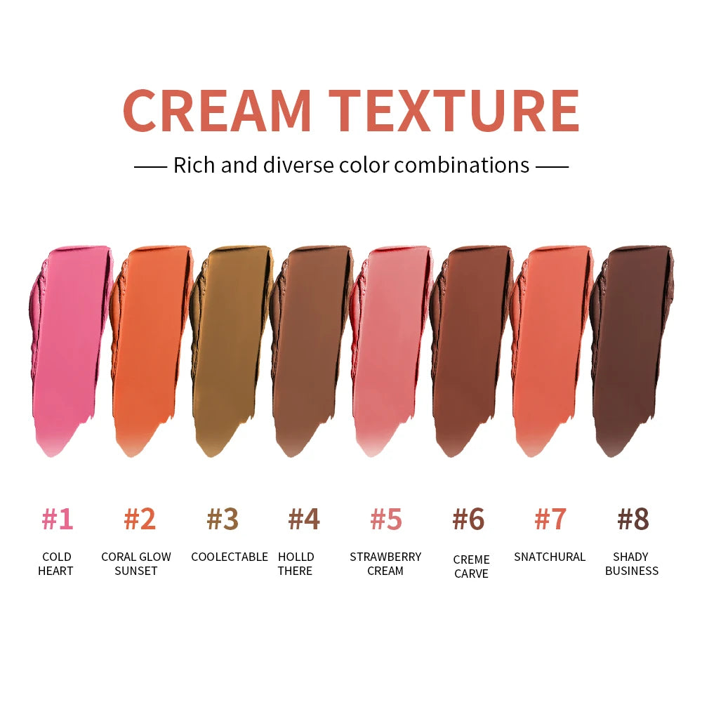 Curve Case Cream Eyebrow Cream Blush Highlighter Palette Matte Shimmer