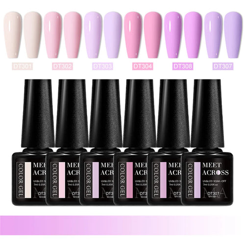 6pcs Gel Nail Polish Set HEMA Free 7ml Semi Permanent Soak Off UV Gel