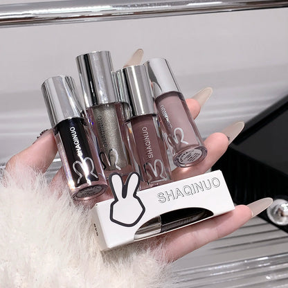 SHAQINUO Water Light Mirror Lip Gloss Lasting Moisturizing Cool Black