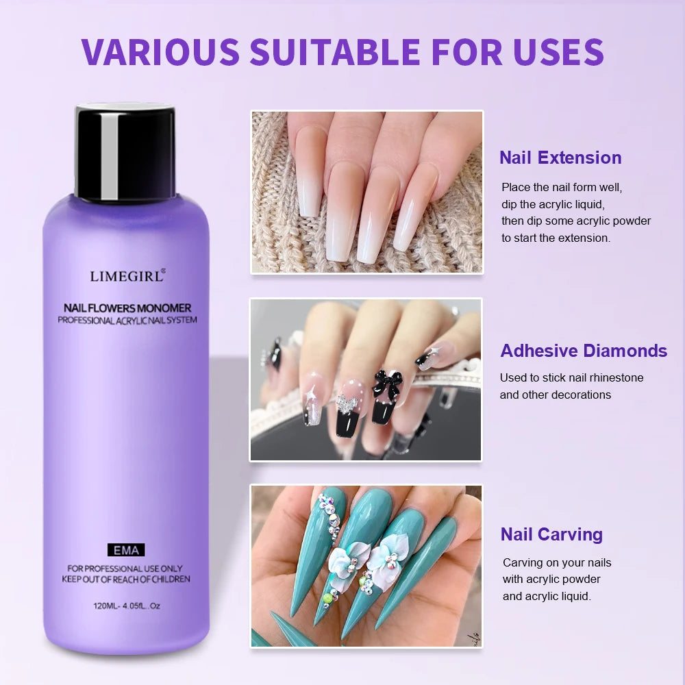 Limegirl Large Capacity Nail Acrylic Liquid Monomer Crystal