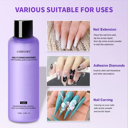 Limegirl Large Capacity Nail Acrylic Liquid Monomer Crystal