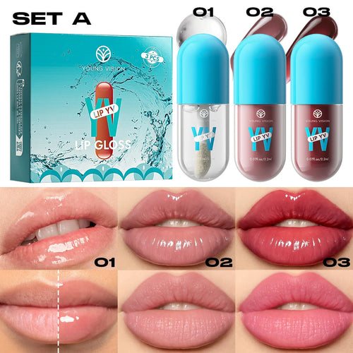 Mini Velvet Matte Lip Gloss Set, 3pc/4pcs Non-Fading, Non-Stick Cup,