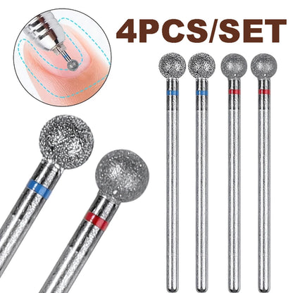 1PC/2/4PCS 5mm Small Round Head Nail Drill Bits，Diamond Cuticle Clean