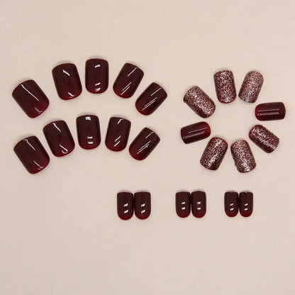 24 PCs Fake Nails with 1 Nail Glue and 1 Nail File