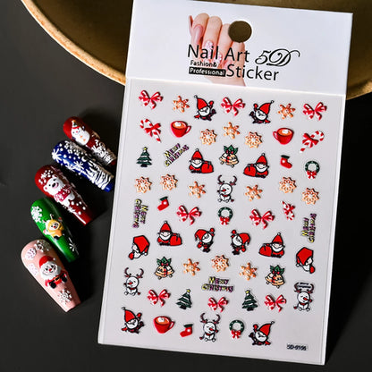 Winter Christmas Atmosphere Nail Stickers Snowman Snowflake Wapiti