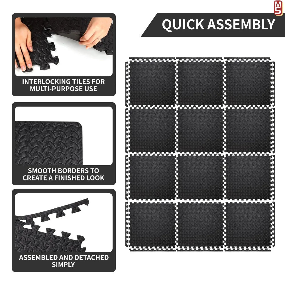 Massage Cushion EVA Foam Puzzle Exercise Mat for Home Gym,