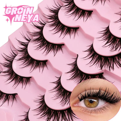 Veltrinay Manga Lashes Fluffy Soft 3D Mink False Lashes Wispy Soft