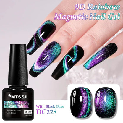 9D Rainbow Cat Magnetic Gel Nail Polish Chameleon Galaxy Effect