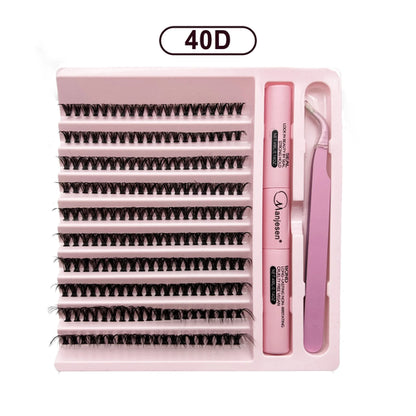 DIY Lashes Extension Kit Eyelashes 200 PCS Clusters Lash Bond and Seal