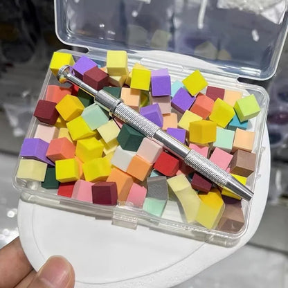 100pcs Gradient Sponge Brush for Nail Art, Gel Polish Brush, Glitter