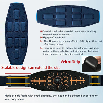 Smart Muscle Toner Abdominal Toning Belt Abs Trainer USB Recharge Body