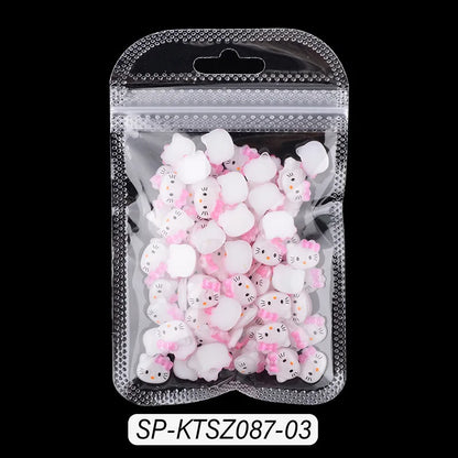 240Pcs/70Pcs MINISO Hello Kitty Kuromi Nail Art Decor Kawaii Cartoon Sanrioed Gems Charms For Manicure DIY Nail Rhinestone Gift