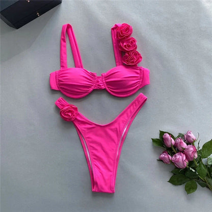 Sexy Flower Push Up Bikini