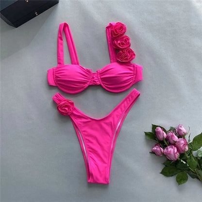 Sexy Flower Push Up Bikini