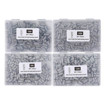 3mm Nail Sanding Bands-80/120/180/240 Grit Mini Nail Drill Bit