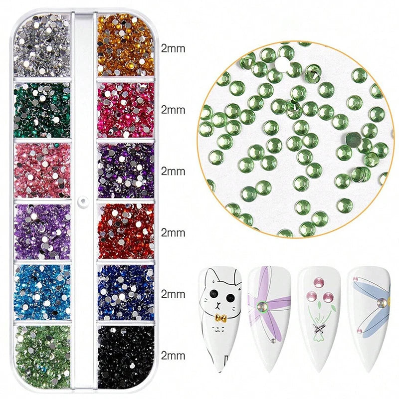 4Pc/Set Nails Art Accesorios Rhinestones 3D Crystal DIY Decorations