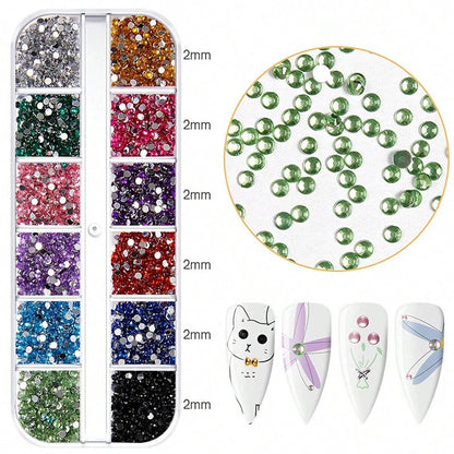 4Pc/Set Nails Art Accesorios Rhinestones 3D Crystal DIY Decorations