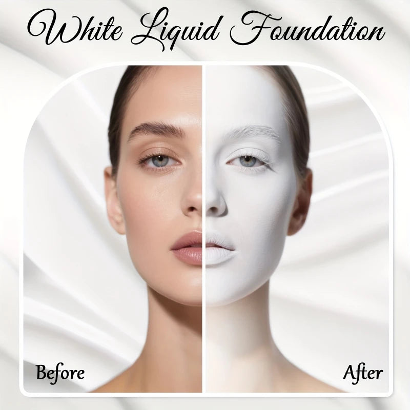 Pure White Liquid Foundation for COS stage Makeup Long-lasting