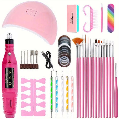 LINMANDA Professional USB Electric Nail Drill Polish File Kit with UV