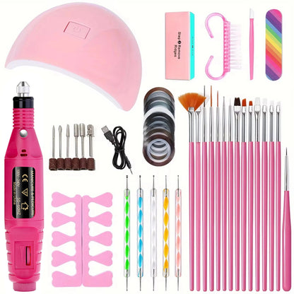 LINMANDA Professional USB Electric Nail Drill Polish File Kit with UV