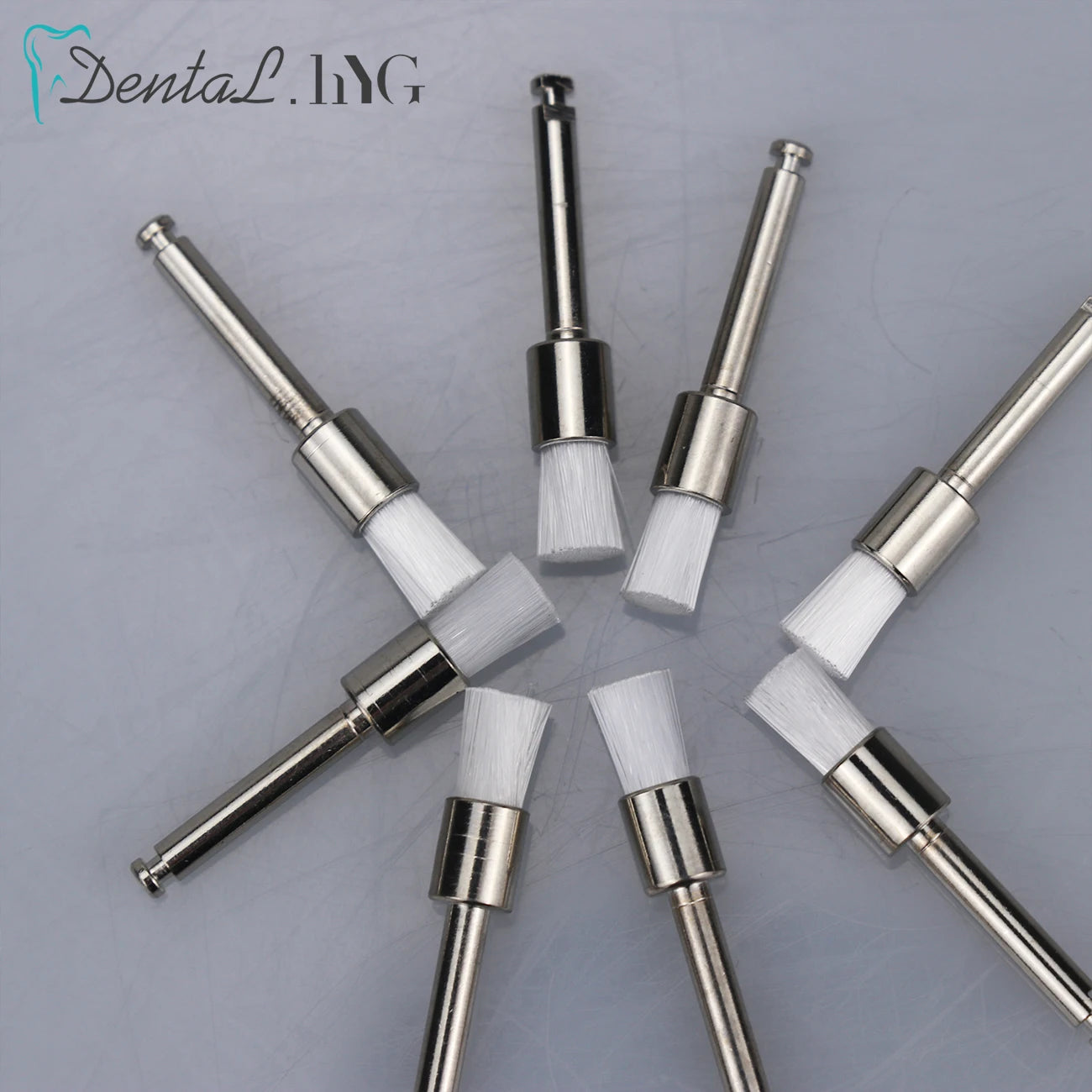 100pcs/Bag Disposable Dental Polisher Nylon Bristle Brush Polishing