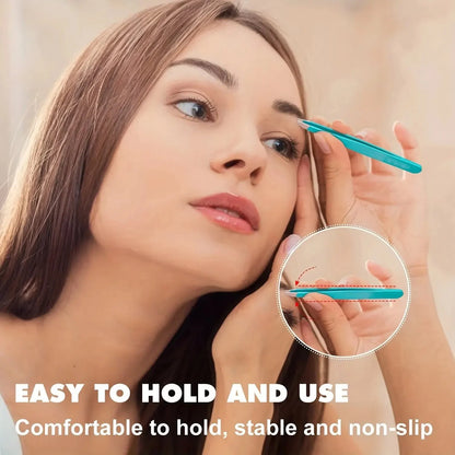 Colorful Eyebrow Tweezer Hair Beauty Fine Hairs Puller Stainless Steel