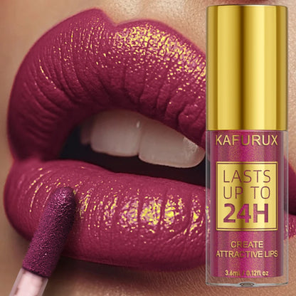 14 Colors Glitter Metallic Lip Glaze Shiny Long Lasting Lip Gloss