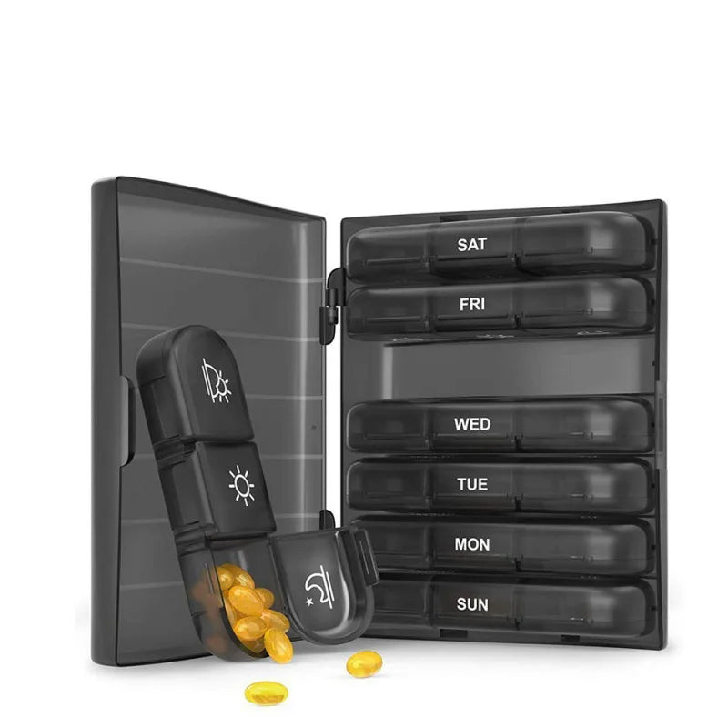 Pill Box 7 Days Organizer 21/14 Grids 3 Times One Day Portable Travel