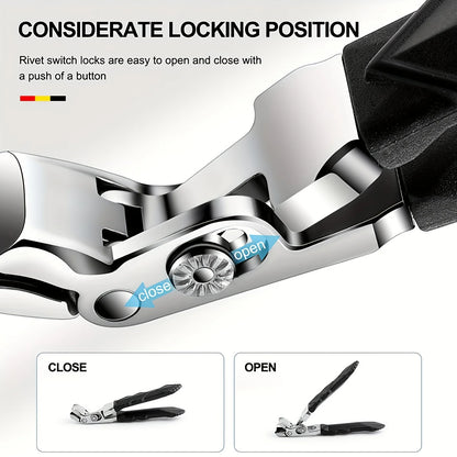 Professional Stainless Steel Toenail Clippers for Seniors, Wide Jaw,