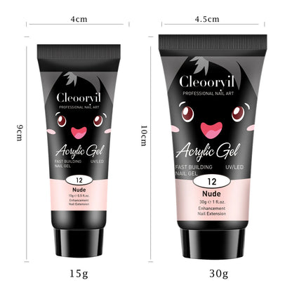 15ml Solid Extension Gel Nail Build Poly Nail Acrylic Gel Crystal