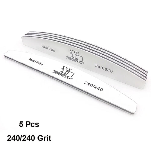 5/25Pcs/Lot Nail File Mix Color 80/100/150/180/240 Grit Professional