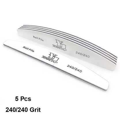 5/25Pcs/Lot Nail File Mix Color 80/100/150/180/240 Grit Professional
