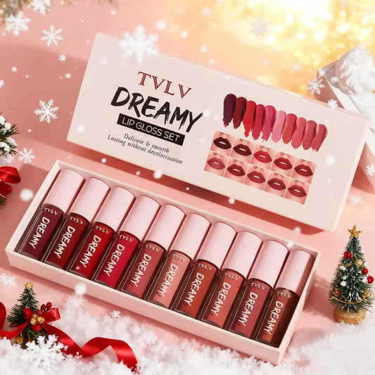 10 Pieces/Set Lip Gloss Velvet Lipstick: Waterproof and Long-Lasting
