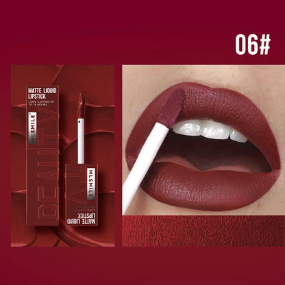 MLSMILE 6 Color Non-stick cup Velvet Satin Gloss Lip glaze Mist Liquid