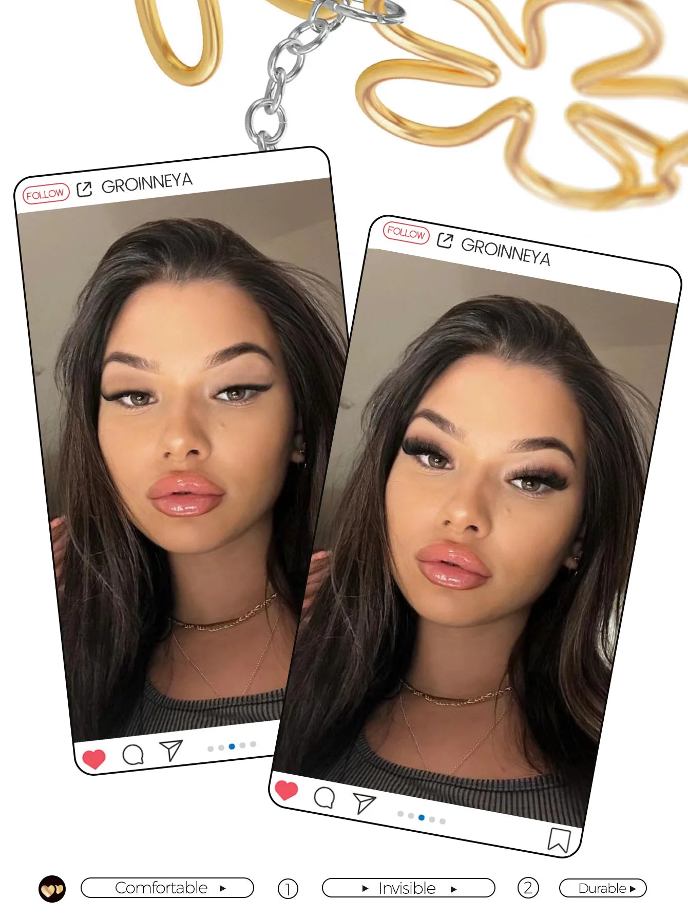 GROINNEYA Cluster Lashes DIY Eyelash Extension C Curl Long Individual