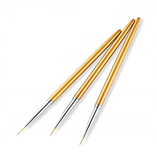 3Pcs Acrylic French Stripe Nail Art Liner Brush 3D Tips Line Stripes