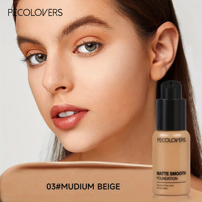 PECOLOVERS Matte Finish Liquid Foundation - Oil-Control, Waterproof,