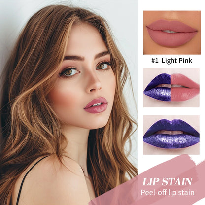 Blading Lip Gloss Peel and Stick Set Long-lasting Waterproof Pink Lip
