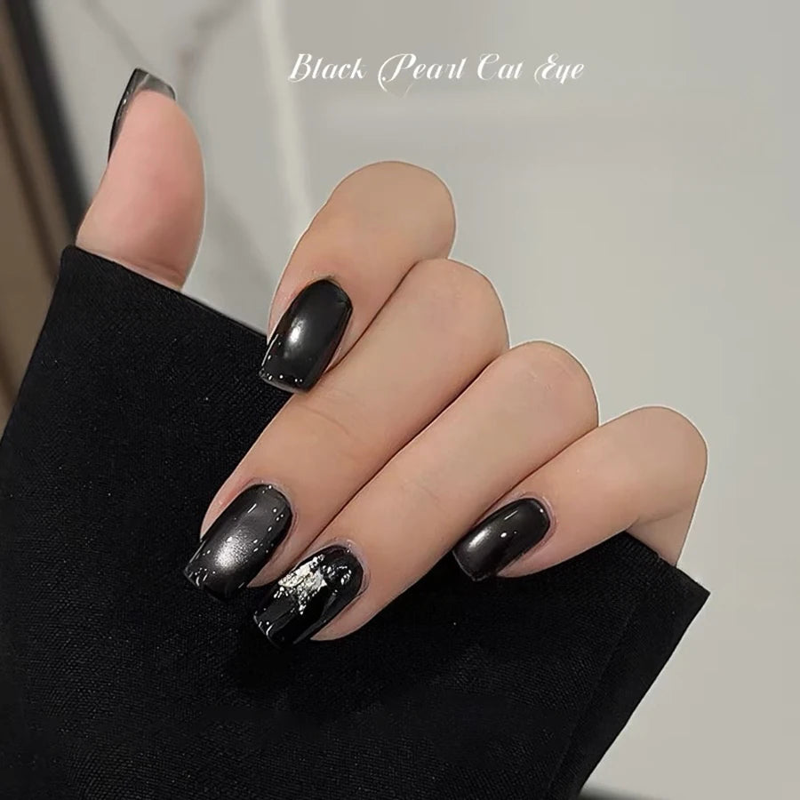 WS Black Glass Cat Magnetic Gel Nail Polish Punk Style Nail Art