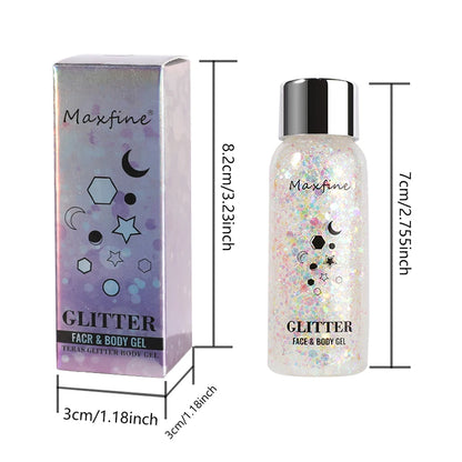 Body Glitter Gel Sequins Long Acting Face Eyes Hair Prom Party Mermaid