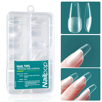 Nailpop 120pcs Acrylic Nails Fake Capsule Short Almond Coffin Square