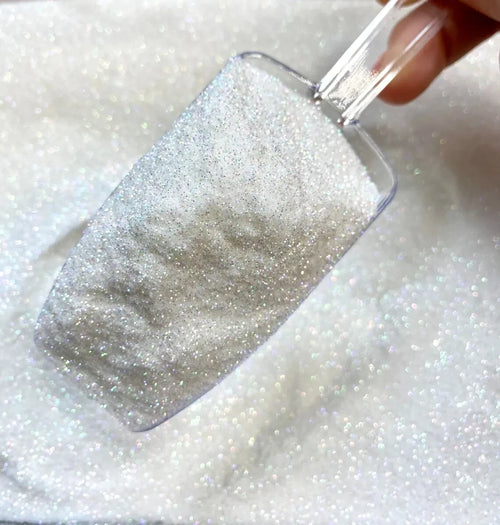 50g/bag White Iridescent Powder Nail Glitter 0.2mm Ultra Fine Glitter