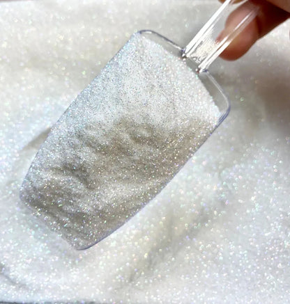 50g/bag White Iridescent Powder Nail Glitter 0.2mm Ultra Fine Glitter