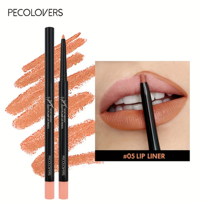 12-Color Matte Lipliner - Waterproof, Moisturizing, Long-Lasting &