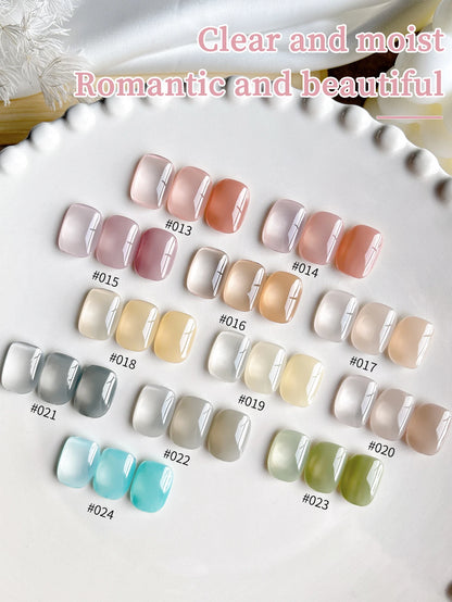 24Pcs 15ML Ice-through Color Gel Nail Polish Semi Permanent Nail Art