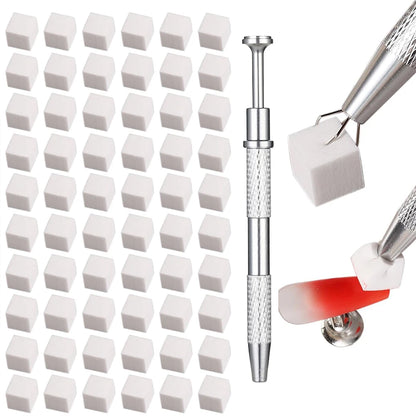 LINMANDA 200/50PCS Nail Sponge Sponge with Grab Pen and Sponge Grab
