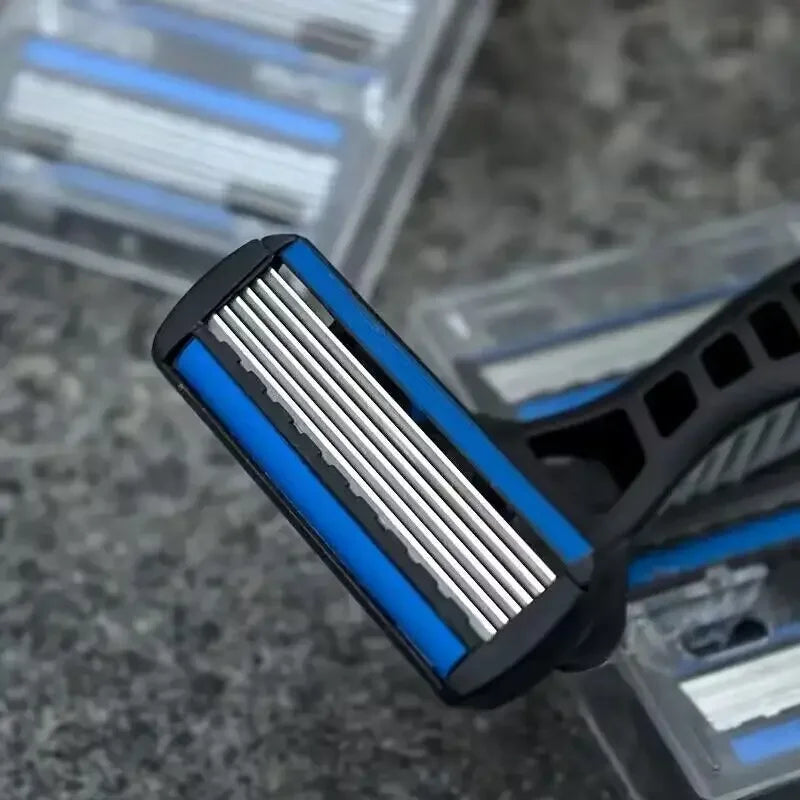 Men's manual razor safety razor 6-layer stainless steel hair removal