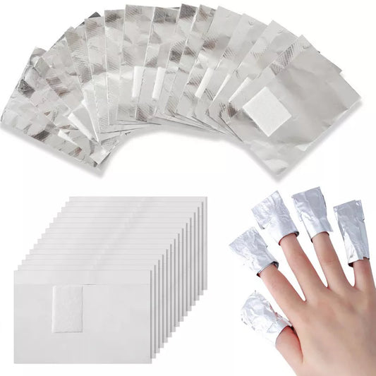 100Pcs Bag Aluminium Foil Nail Art Soak Off Polish Nail Removal Wraps